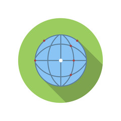 Poster - Earth in a web of satellites flat icon 