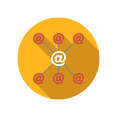 Poster - Incoming and outgoing emails flat icon