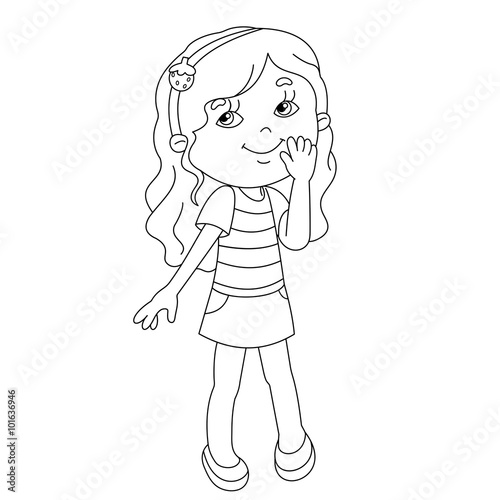 Coloring Page Outline Of Cartoon Girl Buy This Stock Vector And Explore Similar Vectors At Adobe Stock Adobe Stock,Beautiful Girl Watercolor Painting Painting Ideas