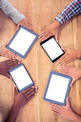 Poster - Business colleagues using digital tablet at desk 