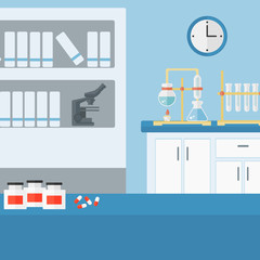 Poster - Background of laboratory interior.