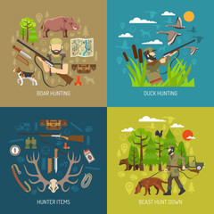 Canvas Print - Hunting 2x2 Design Concept Set 