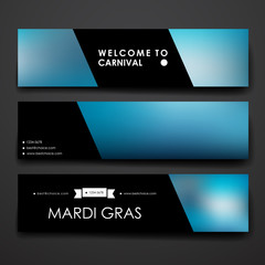 Poster - Set of modern design banner template in Mardi Gras style