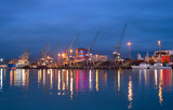 Fototapeta Miasto - Illumination of sea port