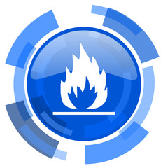 Poster - flame blue glossy circle modern web icon