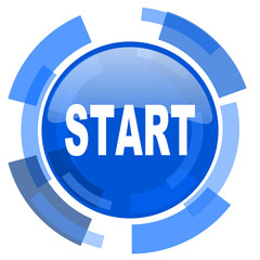 Aufkleber - start blue glossy circle modern web icon