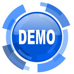 Poster - demo blue glossy circle modern web icon