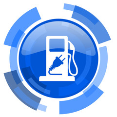 fuel blue glossy circle modern web icon