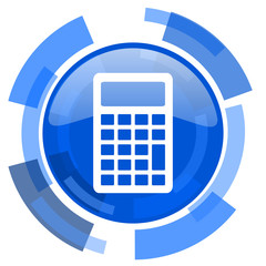 Aufkleber - calculator blue glossy circle modern web icon