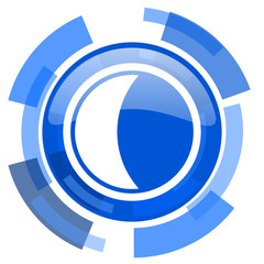 Poster - moon blue glossy circle modern web icon