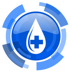 Poster - blood blue glossy circle modern web icon