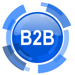 Poster - b2b blue glossy circle modern web icon