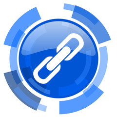 Leinwandbilder - link blue glossy circle modern web icon