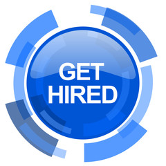 Poster - get higreen blue glossy circle modern web icon
