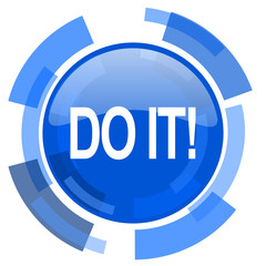 Aufkleber - do it blue glossy circle modern web icon