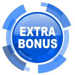 Poster - extra bonus blue glossy circle modern web icon