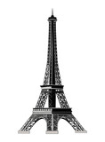 Fototapeta Boho - The Eiffel Tower, isolated on white, vector illustration