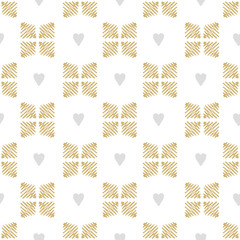 Wall Mural - Vector seamless pattern hearts. The doodle style.