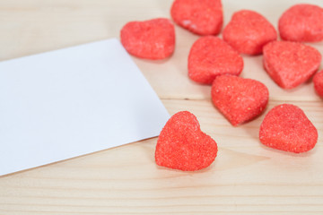 Wall Mural - heart candies coated with sugar sitting on