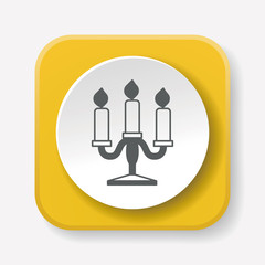 Poster - halloween candle icon