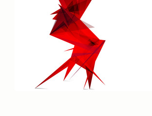 Poster - Abstract geometric and low polygon on white background, illustration