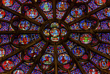 Rose Window Jesus Stained Glass Notre Dame Paris France