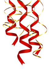 Sticker - red and golden ribbons decoration