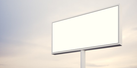 Wall Mural - Blank billboard at sunset time ready for advertisement. abstract background. 3d render