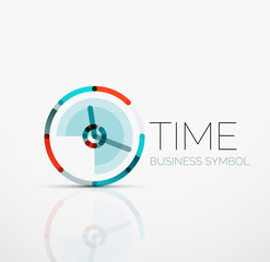 Poster - Vector abstract logo idea, time concept or clock business icon. Creative logotype design template