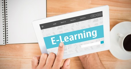 Sticker - Composite image of e-learning interface