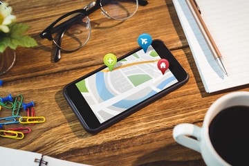 Poster - Composite image of map app