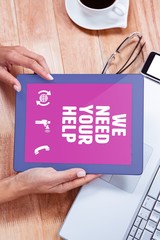 Poster - Composite image of we need your help