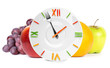Food clock with fruits