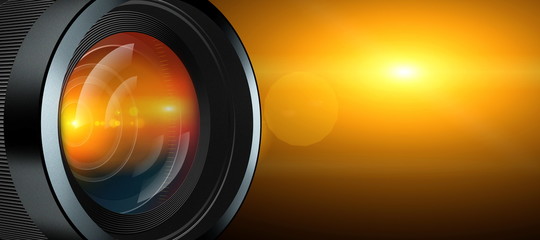 Poster - photographic lens and light