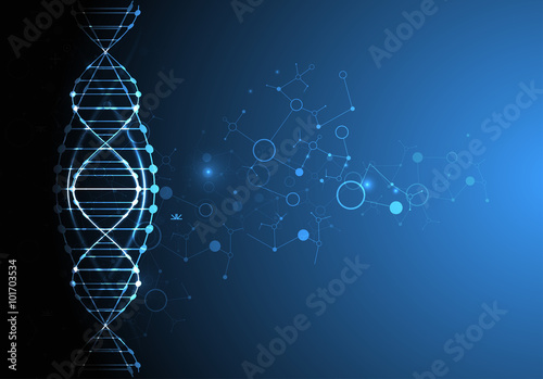 Fotografie, Obraz Science template, wallpaper or banner with a DNA molecules.