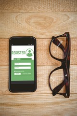 Poster - Composite image of telephone register application