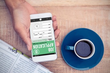 Poster - Composite image of job application on smartphone  