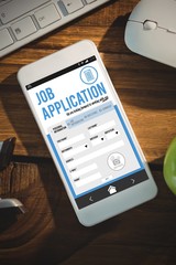 Poster - Composite image of telephone job application app