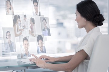 Poster - Composite image of business people having a meeting 