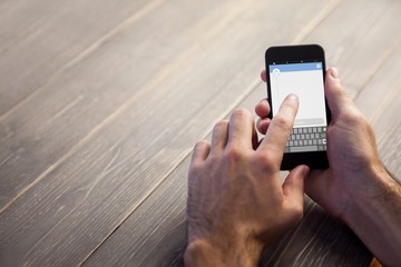 Poster - Composite image of smartphone text messaging 