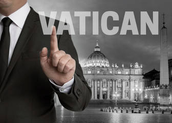 vatican skyline at night with businessman concept