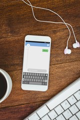 Poster - Composite image of smartphone text messaging 