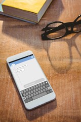 Poster - Composite image of smartphone text messaging 