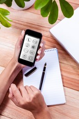 Poster - Composite image of telephone with apps icon 