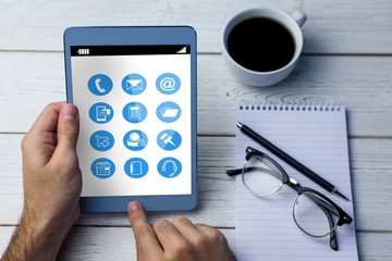 Poster - Composite image of telephone apps icons 