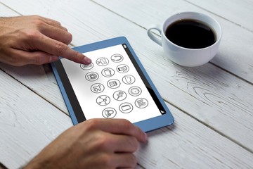 Poster - Composite image of telephone apps icons 