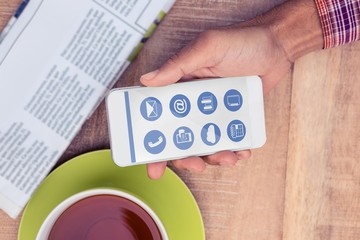 Poster - Composite image of telephone apps icons 