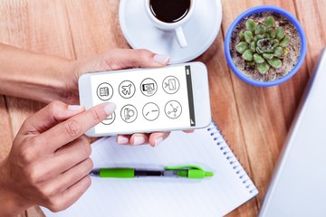 Poster - Composite image of telephone apps icons 