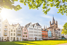 Houses And Park In Cologne, Germany