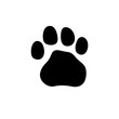 Tiger - paw print . Animal footprint isolated on white background. Vector illustration. Design element.